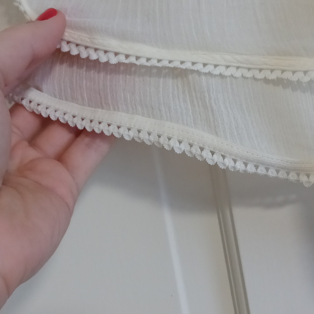 🍑Roxy🍑 - Cream Sheer Lounge/Cover-Up Short w/Lace Sides - Picture 7 of 14
